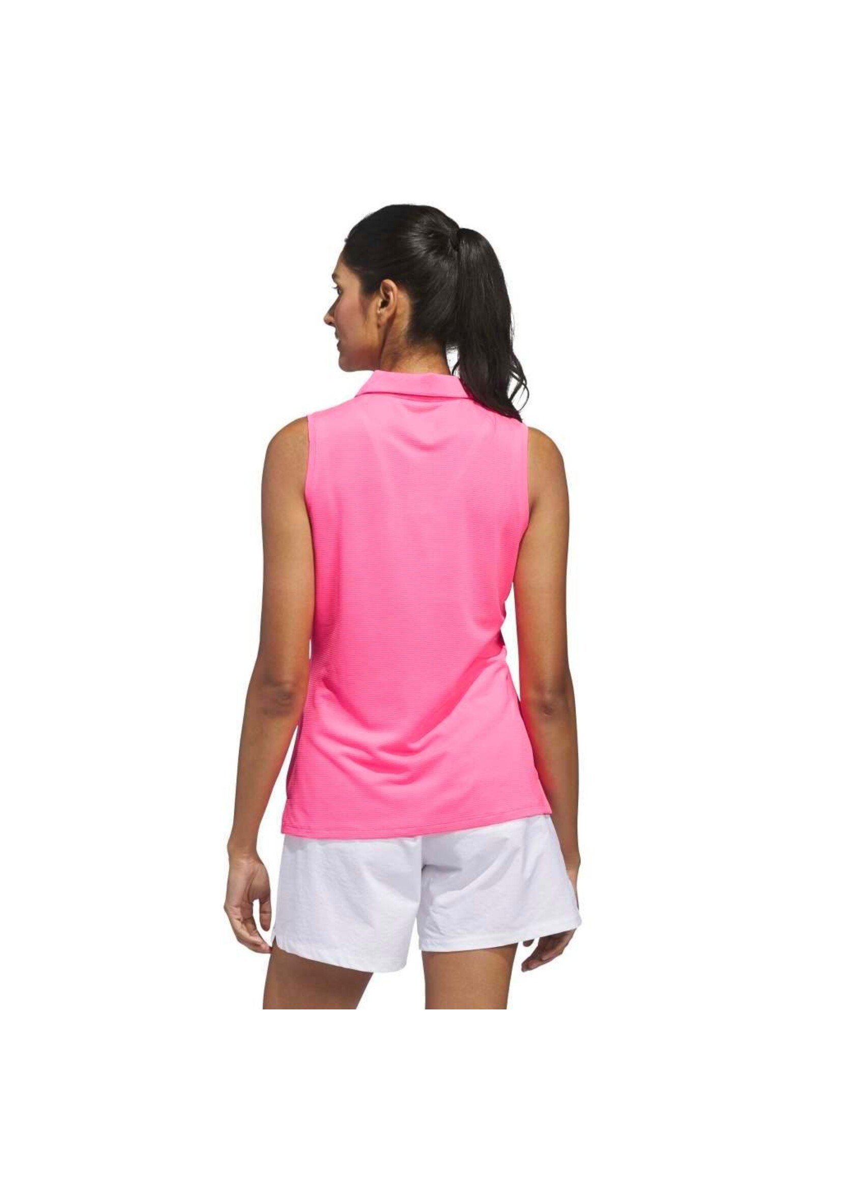 Adidas Adidas Solid Ottoman Sleeveless Polo - Lucid Pink -