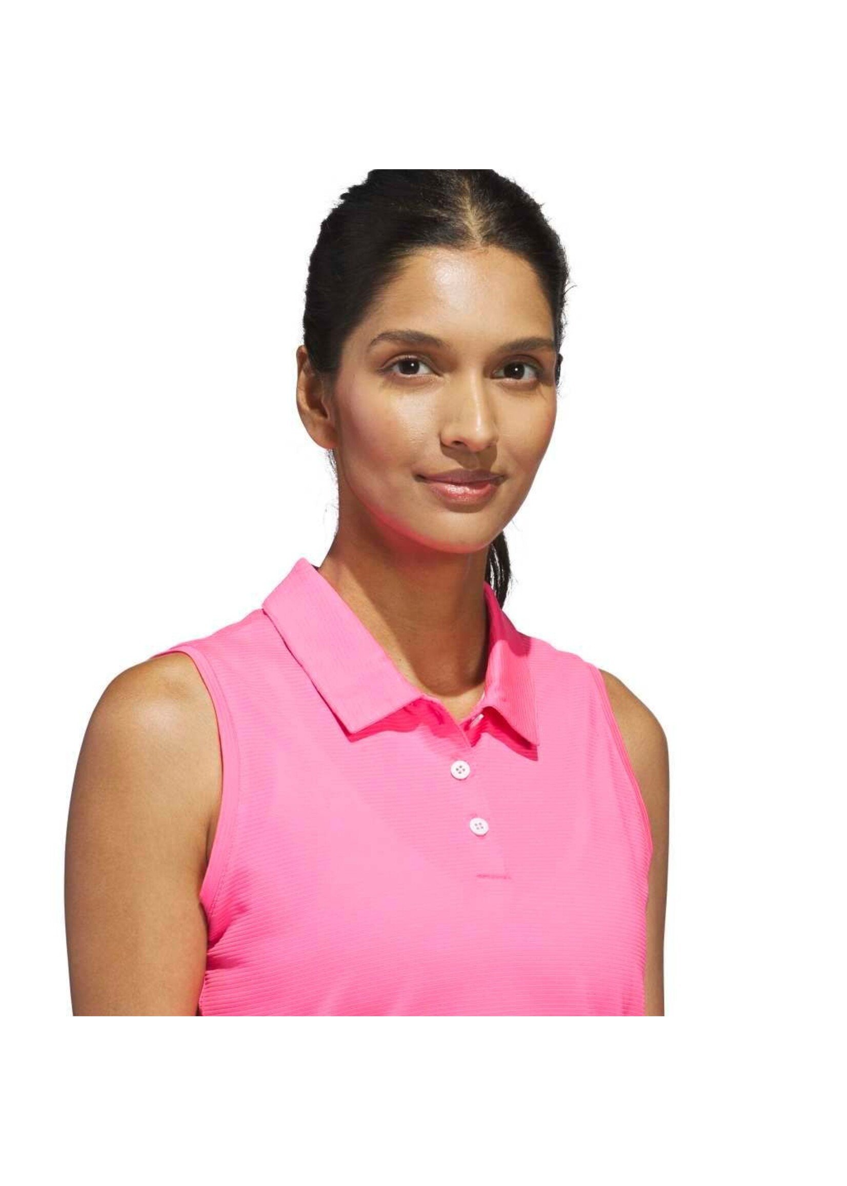 Adidas Adidas Solid Ottoman Sleeveless Polo - Lucid Pink -