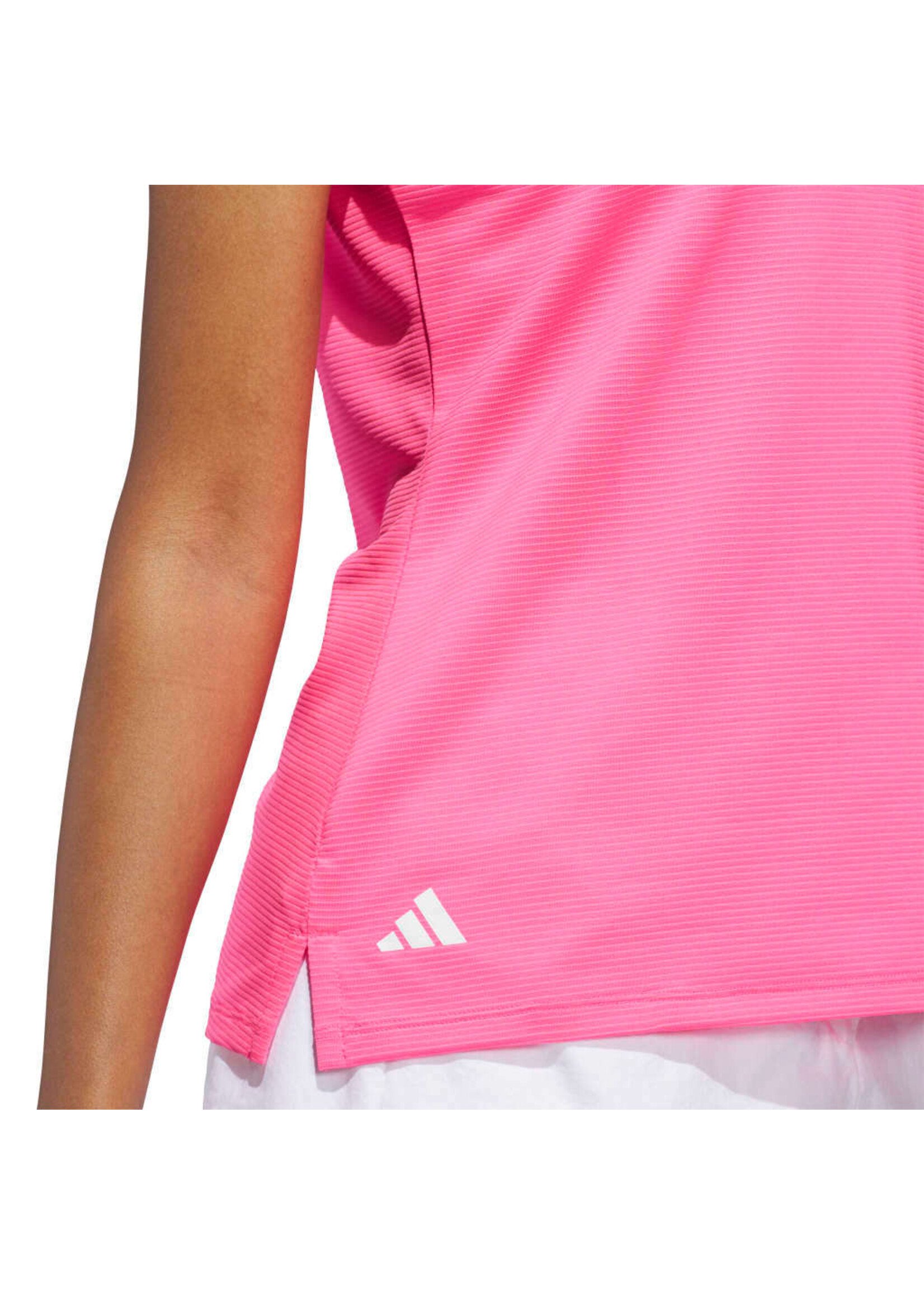 Adidas Adidas Solid Ottoman Sleeveless Polo - Lucid Pink -