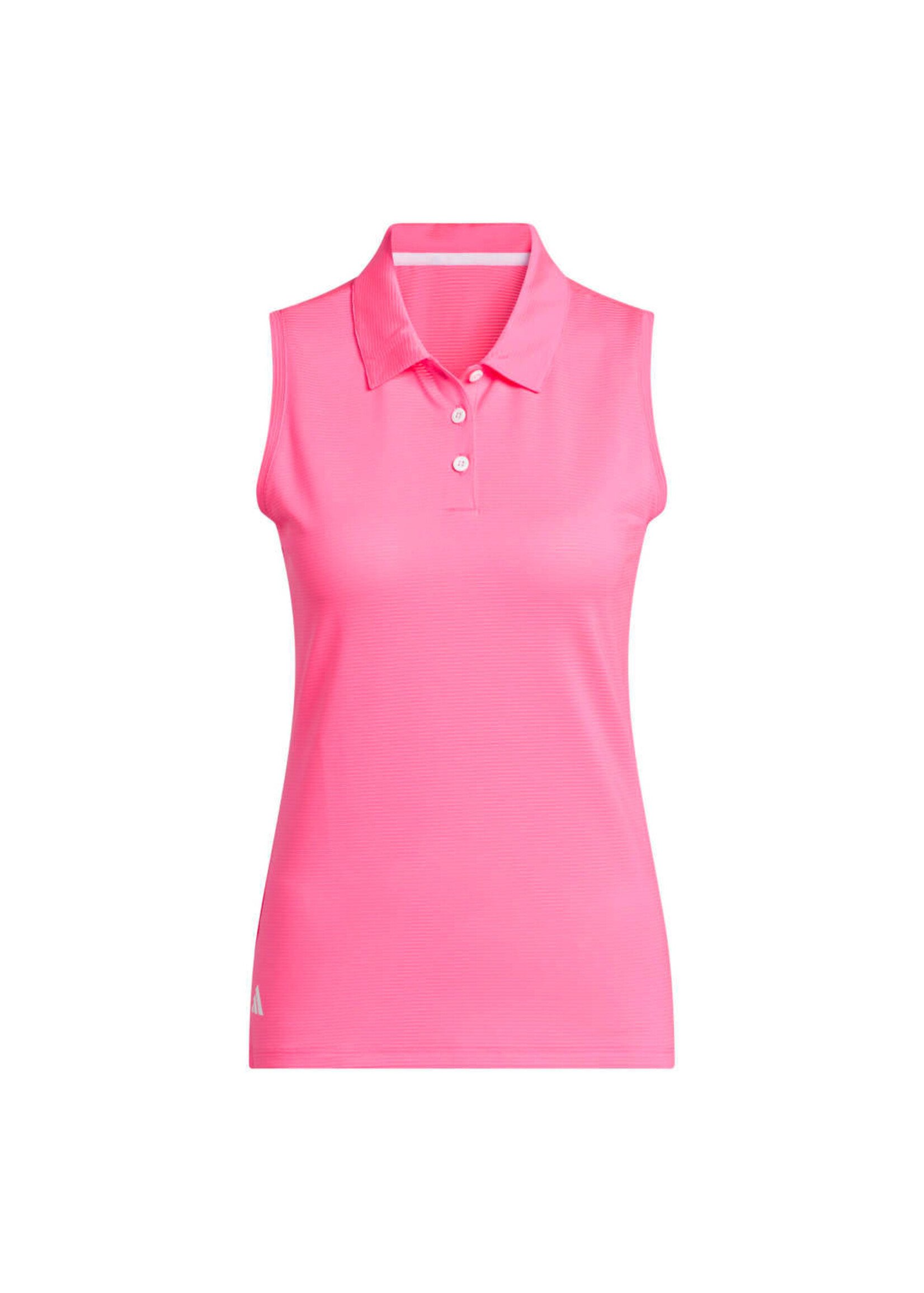 Adidas Adidas Solid Ottoman Sleeveless Polo - Lucid Pink -