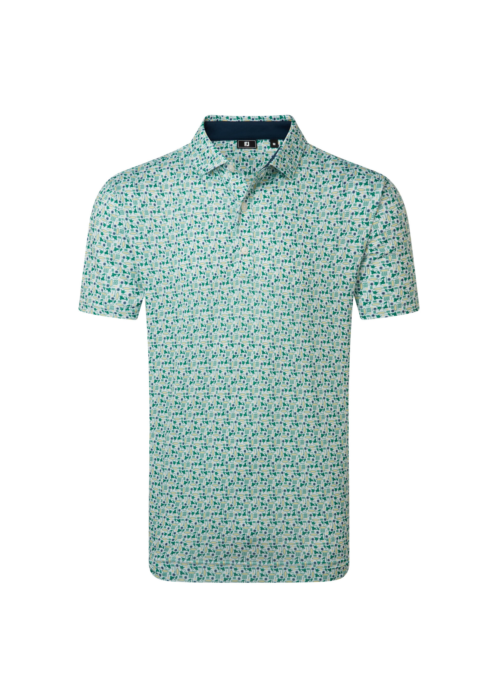 Footjoy FootJoy Surfs Up Print Lisle Polo - Forest Green/White -