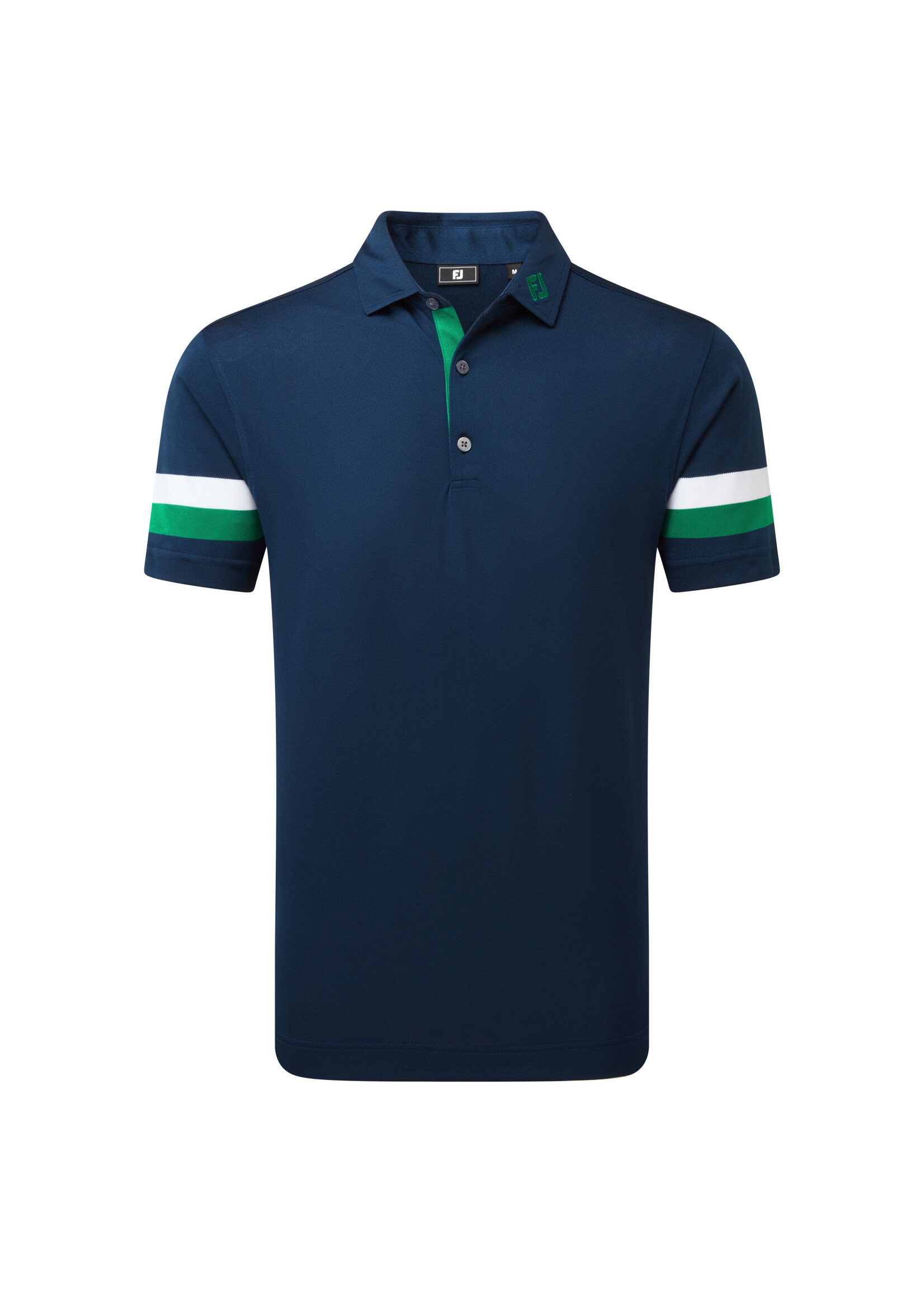 Footjoy FootJoy Sleeve Stripe Pique Polo - Navy/Forest Green/White -
