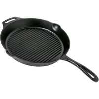 thumb-Gietijzeren Grill Skillet 30cm met steel-1