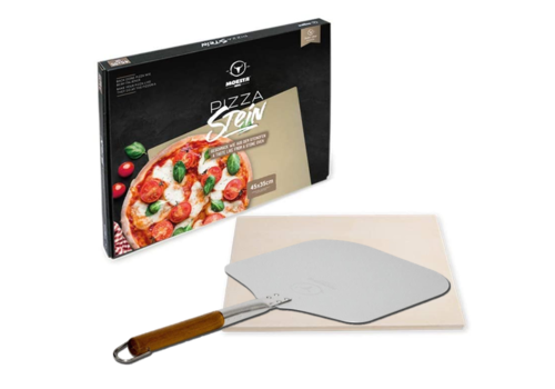  Moesta BBQ Pizzaset pizzasteen vierkant & pizzaschep 