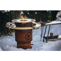 thumb-Bandit Fireplace set cortenstaal inclusief bbq planken-3