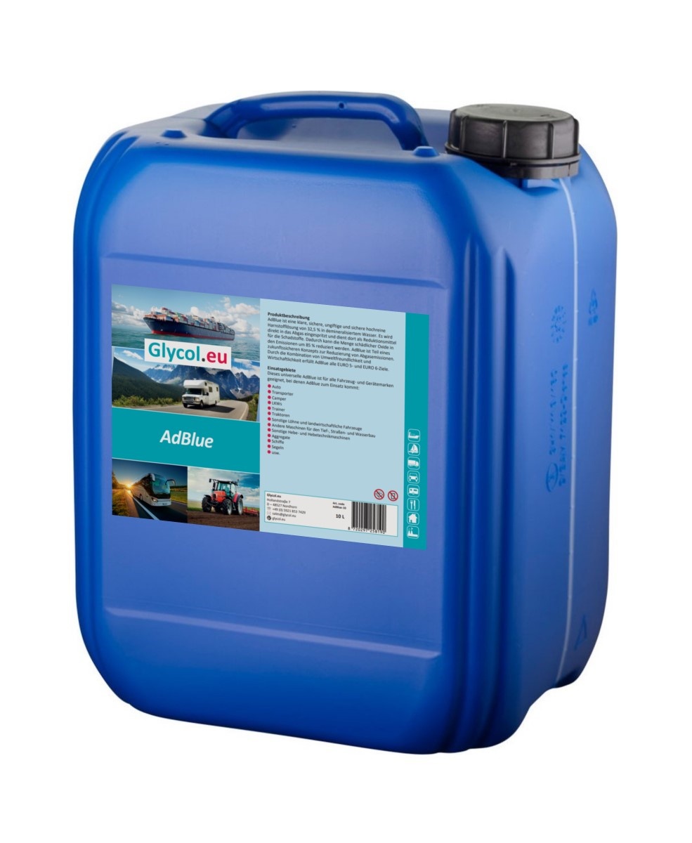 AdBlue 10 liter für Diesel Kraftreiniger additive Abgasbehandlung auf  Harnstoffbasis Hochreiner Harnstoff zur Abgasnachbehandlung EURO4 EURO5  EURO6