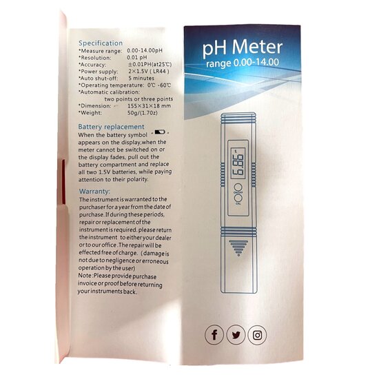 Glycol.eu pH-Meter | pH-Tester | Schwimmbad | Säure | Teststift | Digital | LCD