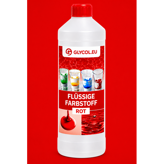 Flüssigfarbstoff Rot | 1L Flasche | Hochkonzentrierte Farbe | Technische Flüssigkeiten