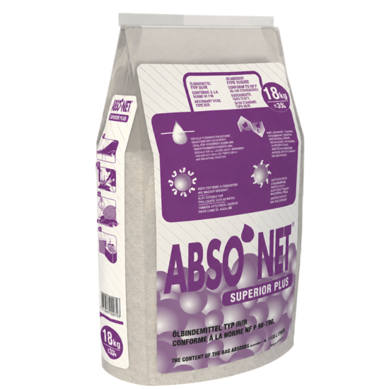 Absorptionsgranulat 18 kg | Superior Plus | Ölbindemittel | Flüssigkeitsbinder | Bodenbindemittel