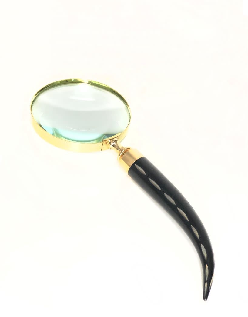 Magnifying glass with horn handle - large