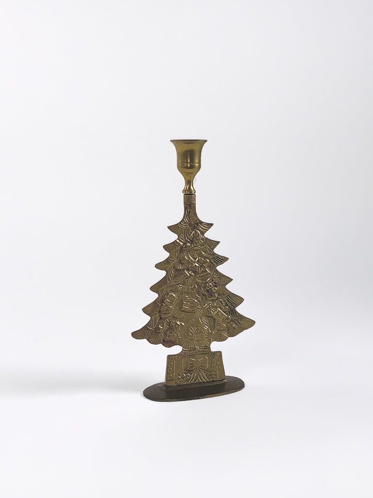 Vintage Set van twee kerstboom kandelaars