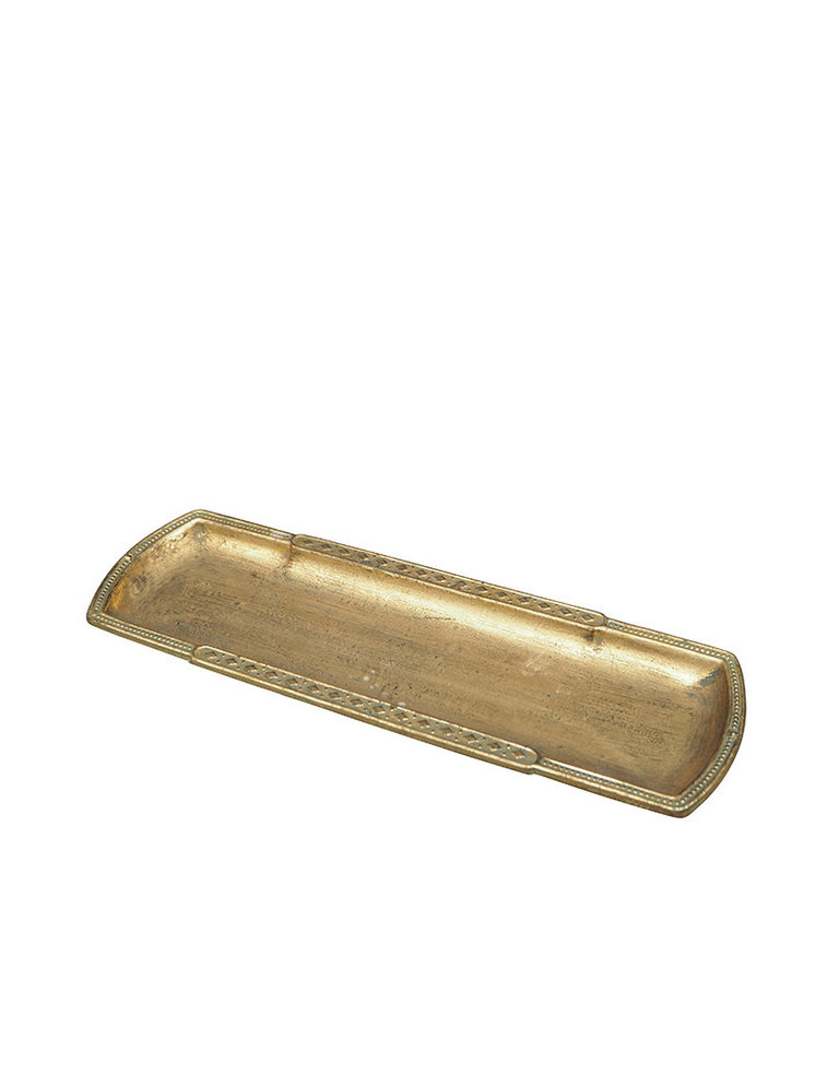 Narrow tray golden patina