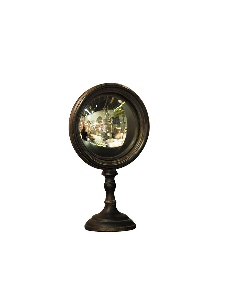 Small convex mirror on low stand