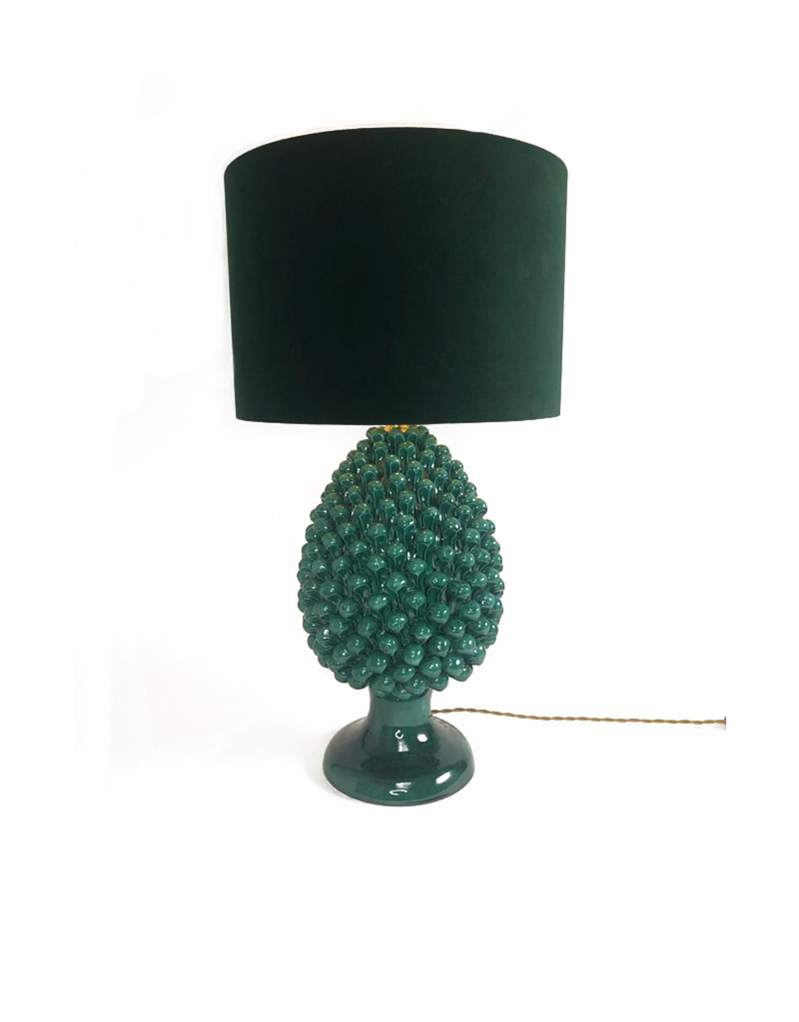 green glass table lamp base