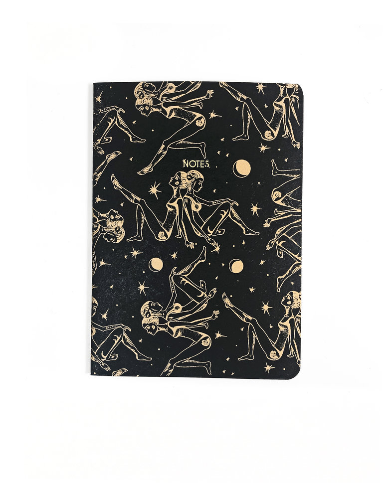 Soft Cover Notebook A5, Black moon child