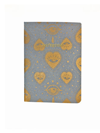 Grey Dawn Heart Eyes Notitieboek A5 – Goudprint