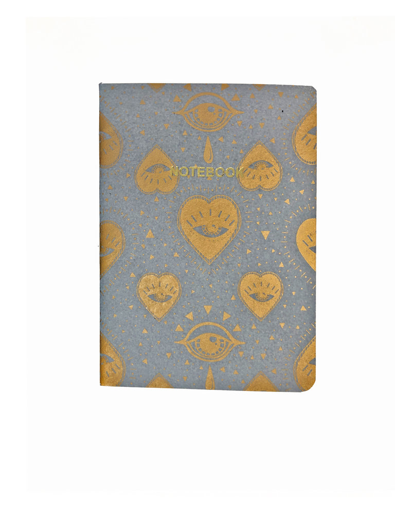 Soft Cover Notebook A5, Grey Dawn Heart Eyes