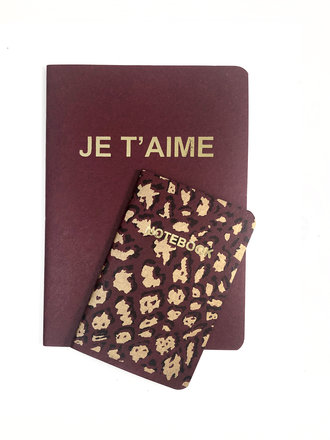 Set of 2 Notebooks – Je T’aime & Leopard