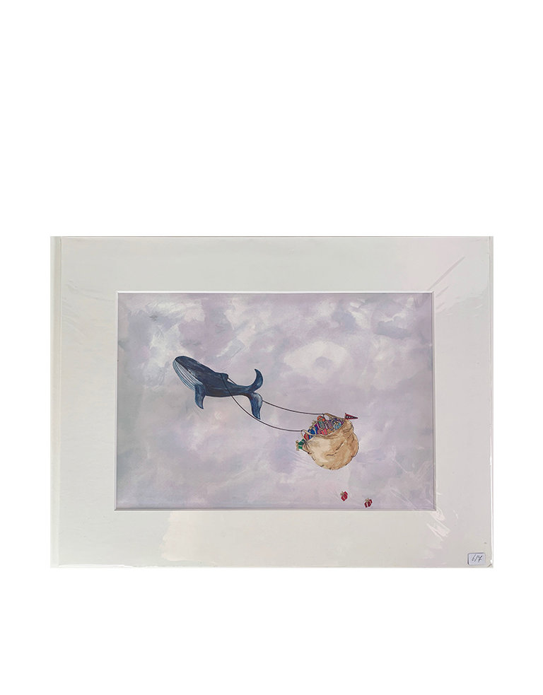 Marlies Boomsma Print 'Flying whale with presents'  - number 6 of 7