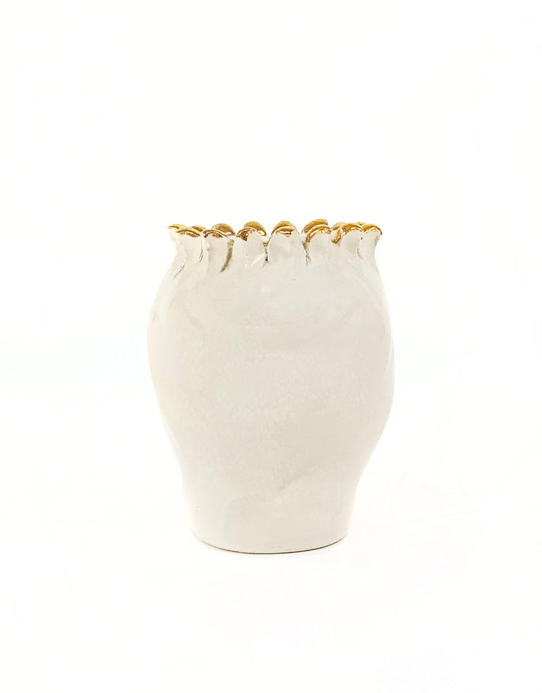 Agata Treasures Gold and cream testa di moro vase - Nunzia