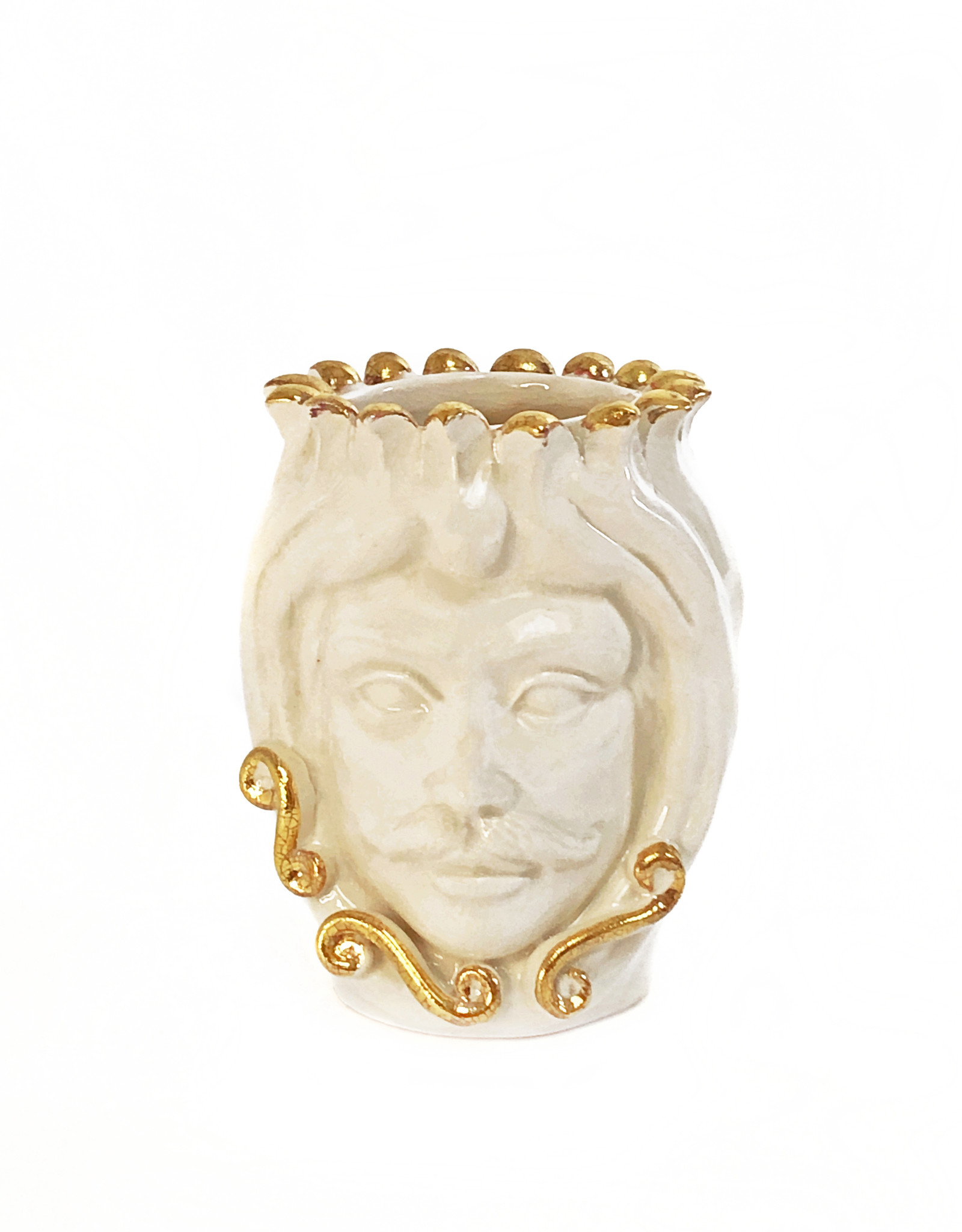 Gold and cream Testa di Moro vase - Tancredi - Curiosa Cabinet