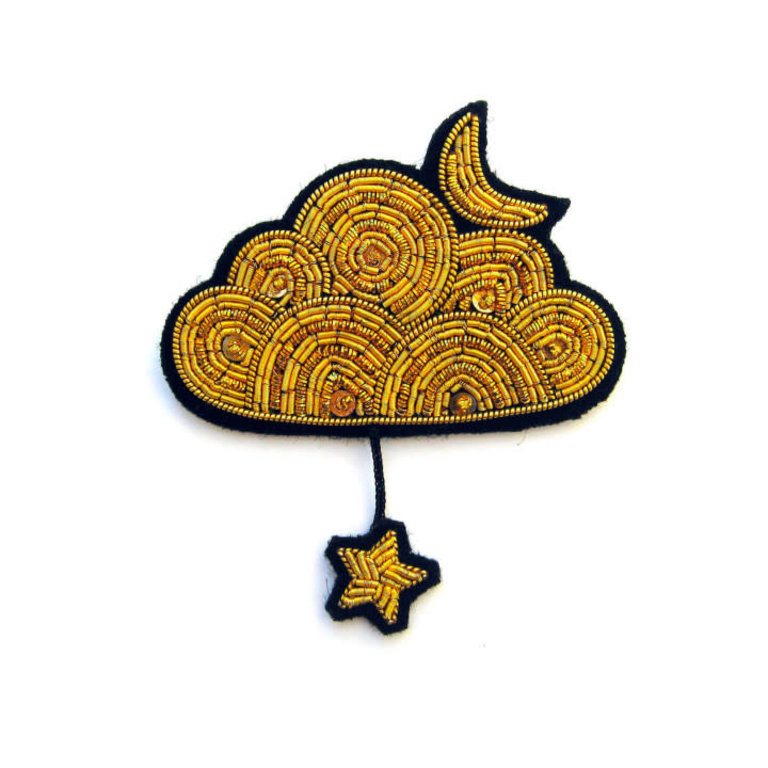 Macon & Lesquoy Macon & Lesquoy Brooch - Cloud with moon and star