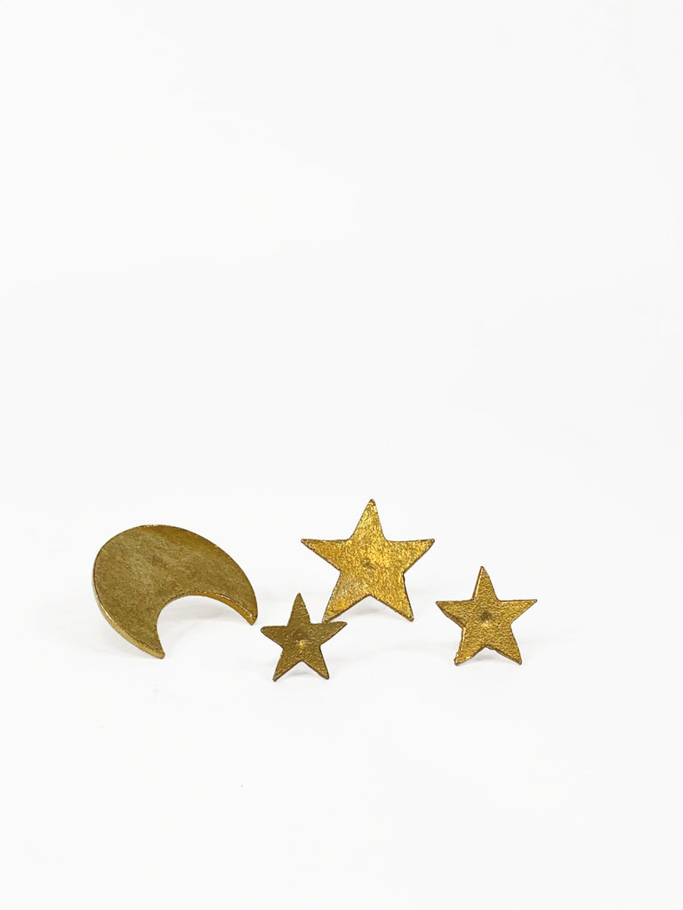 Boncoeurs Set of moon and stars wall pins