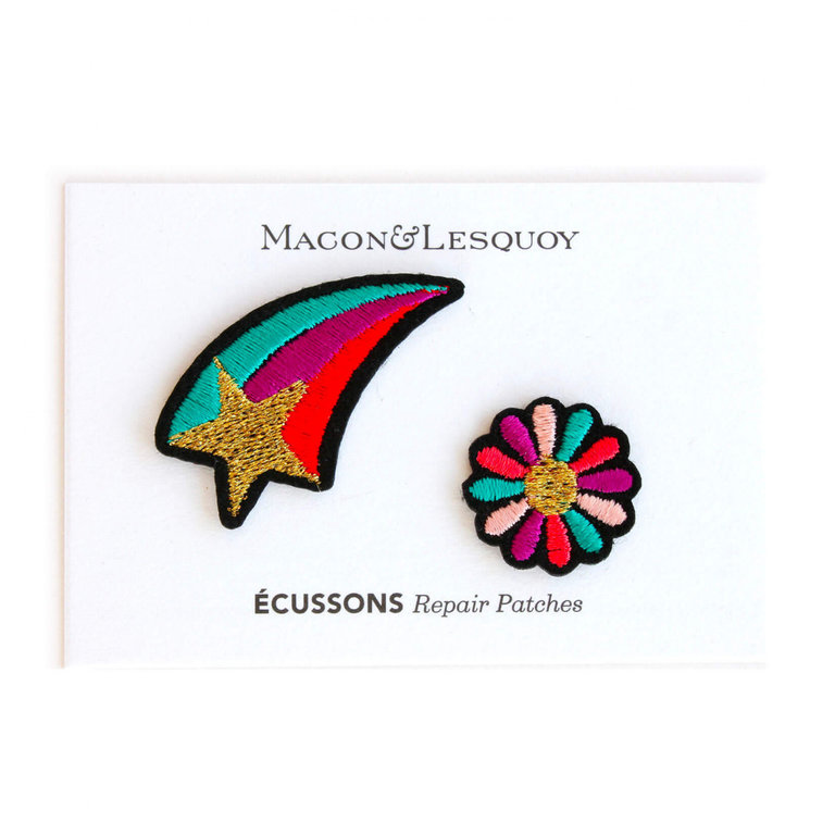 Macon & Lesquoy Patch - two patches - Shooting star and flower