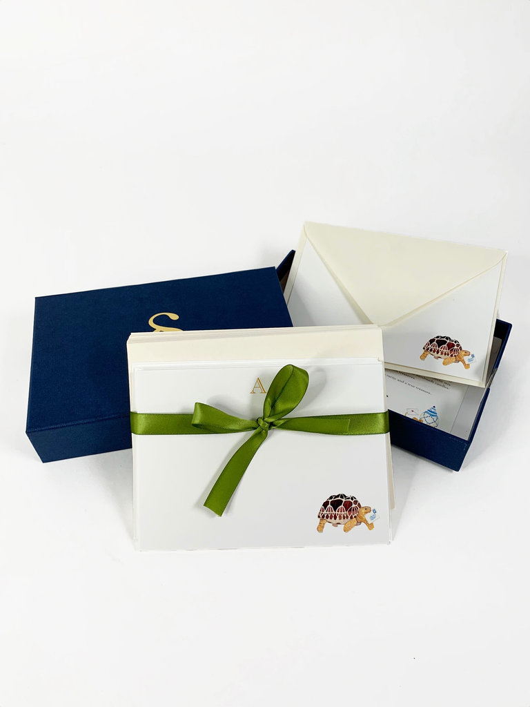 Stationery Stories Briefpapierset met monogram - Schildpad