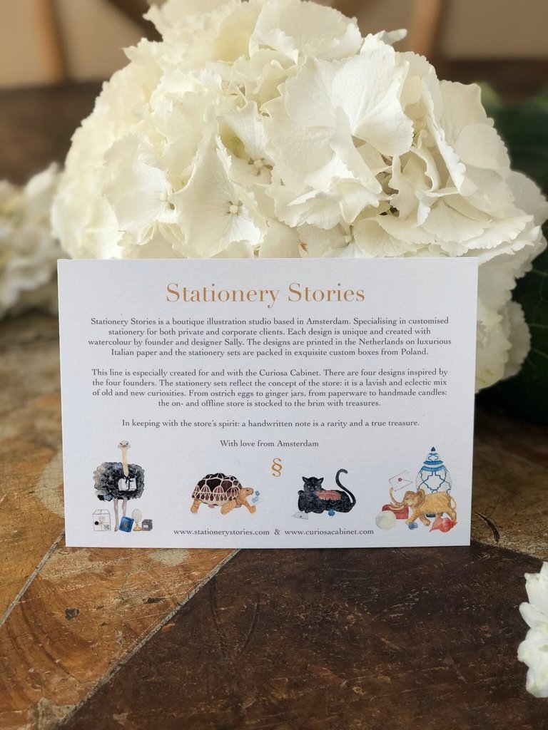 Stationery Stories Briefpapierset met monogram - Struisvogel