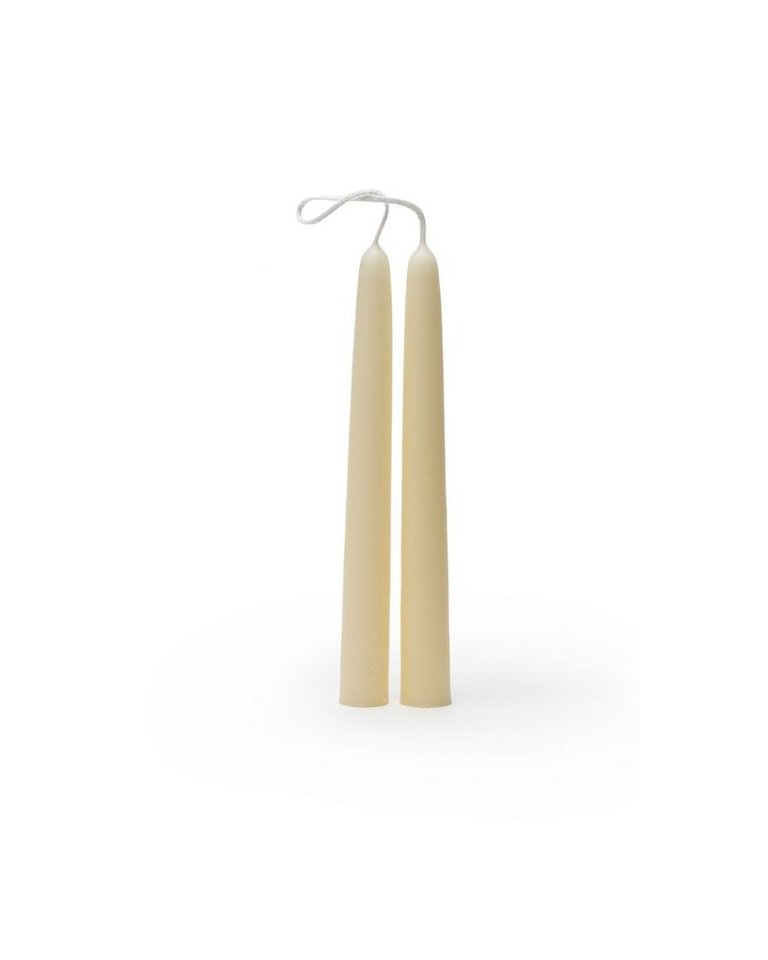 Set of 2 cream dipped beeswax candles,  length 20 cm, diameter 2.2 cm, cream white color