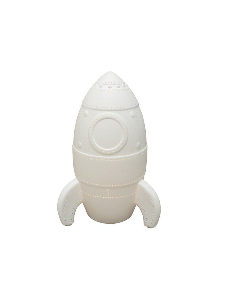 Rocket table lamp biscuit porcelain