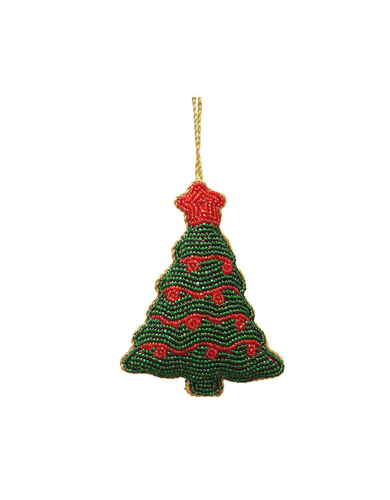 Beaded Christmas tree ornament