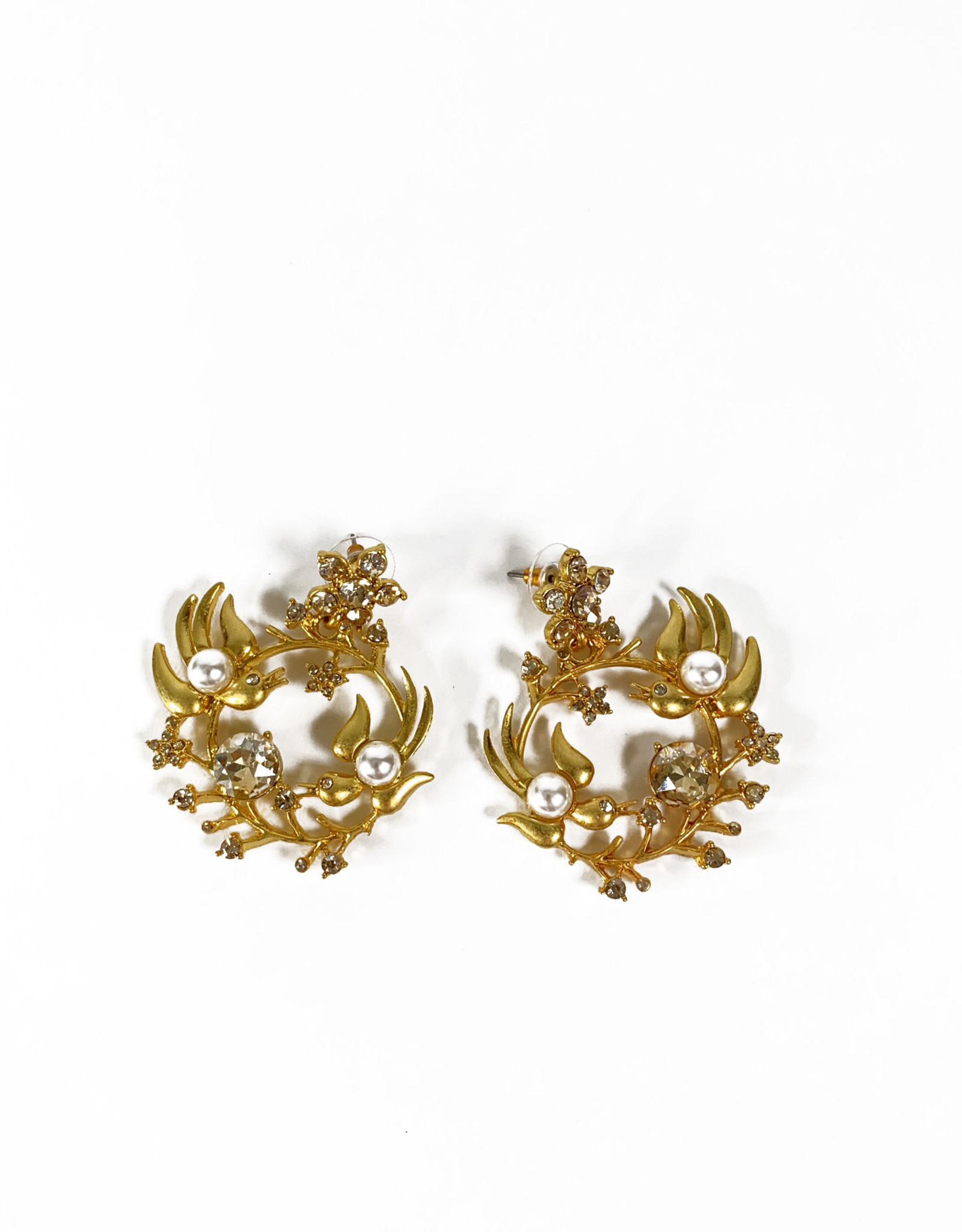 Oscar De La Renta Earrings Birds And Flowers Curiosa Cabinet