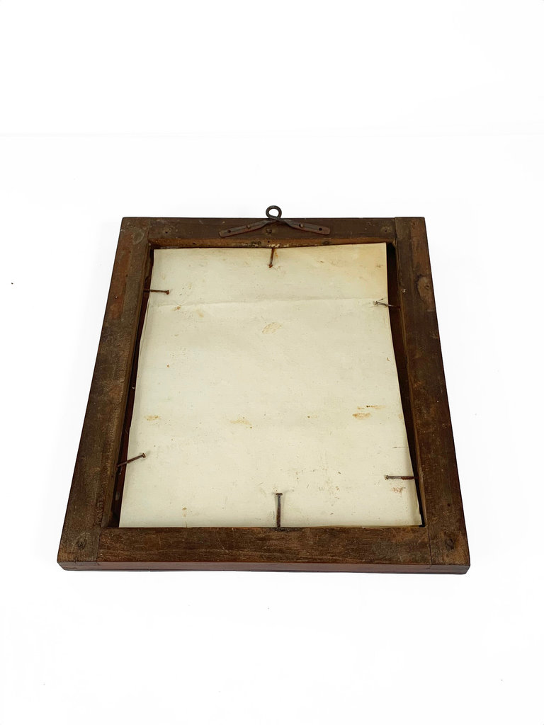 Vintage Italian Neo-Classical Mirror – Walnut & Gilded Details (19th Century)