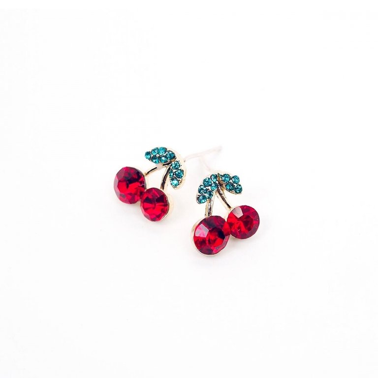 Noï/Natural Life Sweet red cherry studs earring set