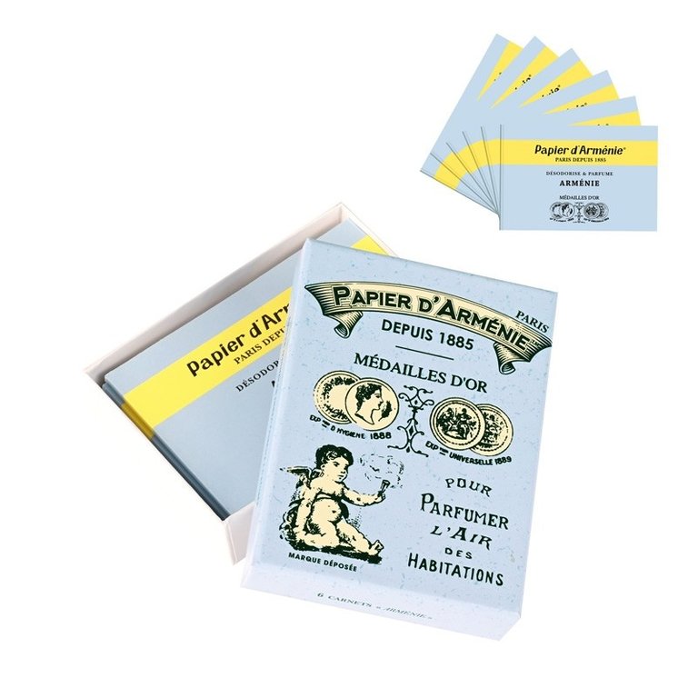 Papier d'Armenie Wierookpapier vintage doos, pak van 6 boekjes - Armenie