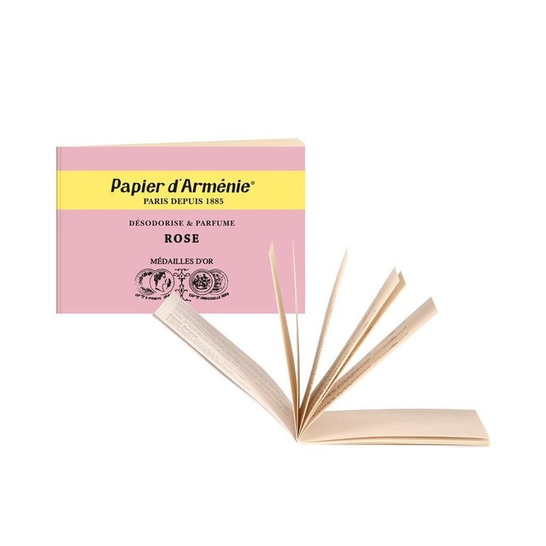 Papier d'Armenie Incense paper vintage box, pack of 6 booklets - Rose