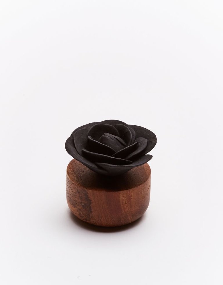 Anoq Bengal rose ceramic flower perfume diffuser - black