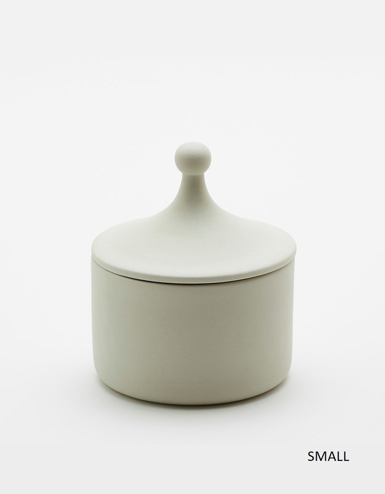 Clay cream pot with lid - small