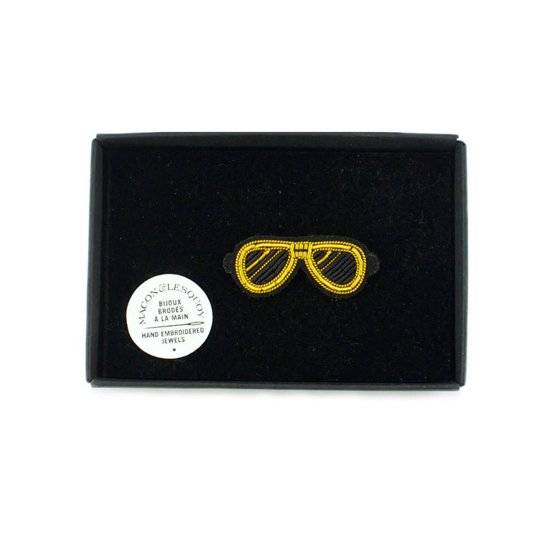 Macon & Lesquoy Dictator's sunglasses embroidered brooch