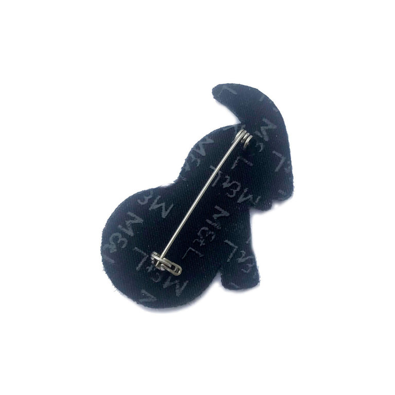 Macon & Lesquoy Macon & Lesquoy Black and gold  zodiac brooch-Capricorn