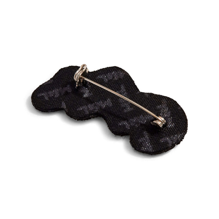 Macon & Lesquoy Macon & Lesquoy Black and gold zodiac brooch- Gemini