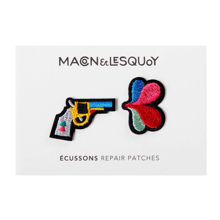 Macon & Lesquoy Two patches - Gun and Flower