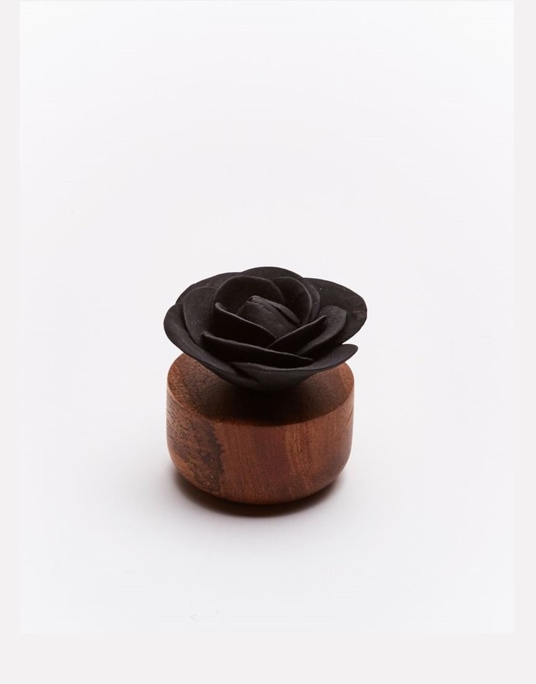 Anoq Bengal rose ceramic flower perfume diffuser - black