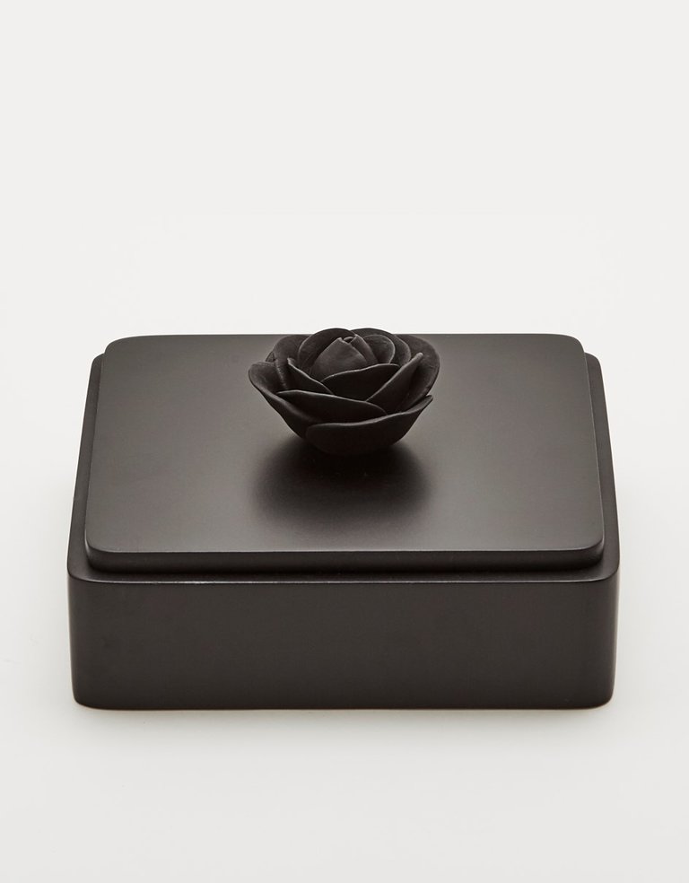 Anoq Black rose flower rectangular box  (20 cm)