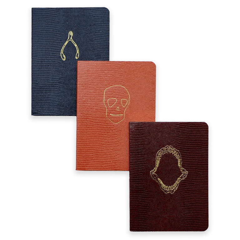 Sloane Stationery Set of 3 A6 softcover notebooks - Bones