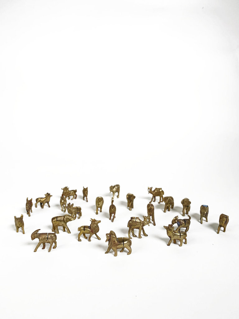 Vintage Mini brass animal name card holder