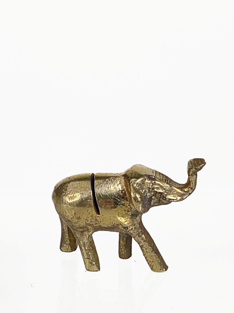 Vintage Mini brass animal name card holder