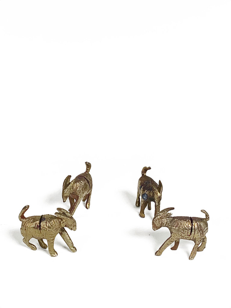 Vintage Mini brass animal name card holder